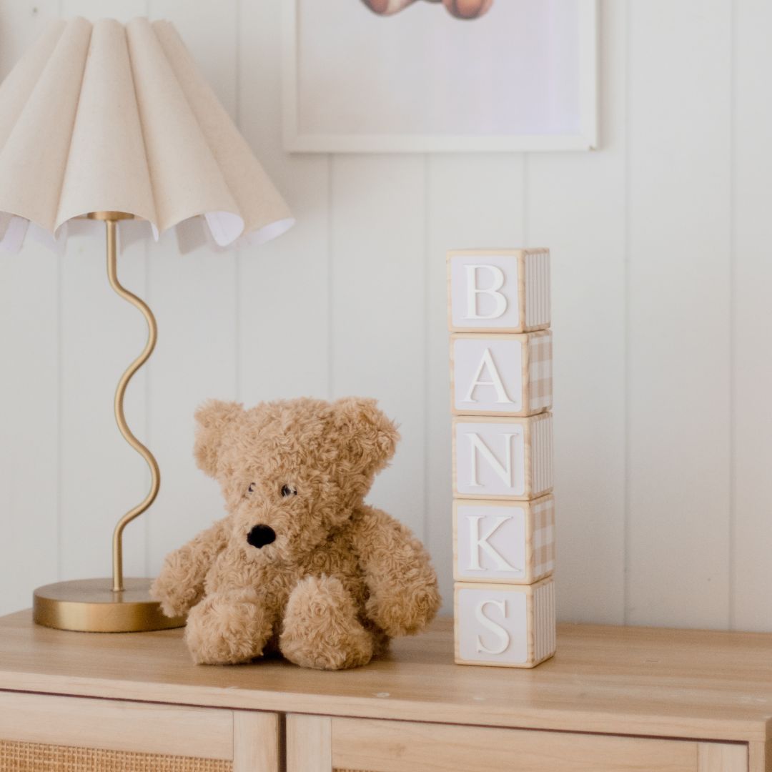 NAME BLOCKS - BEAR & BEIGE