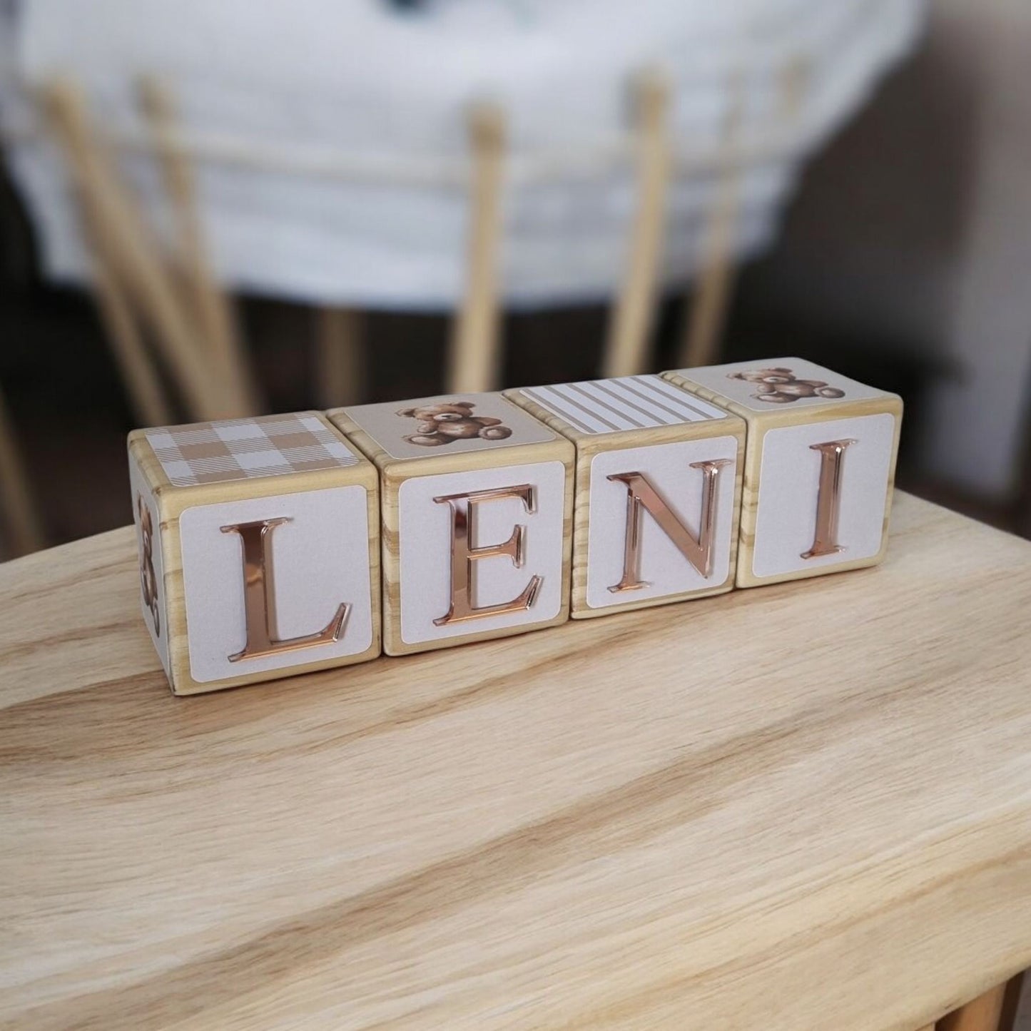 NAME BLOCKS - BEAR & BEIGE