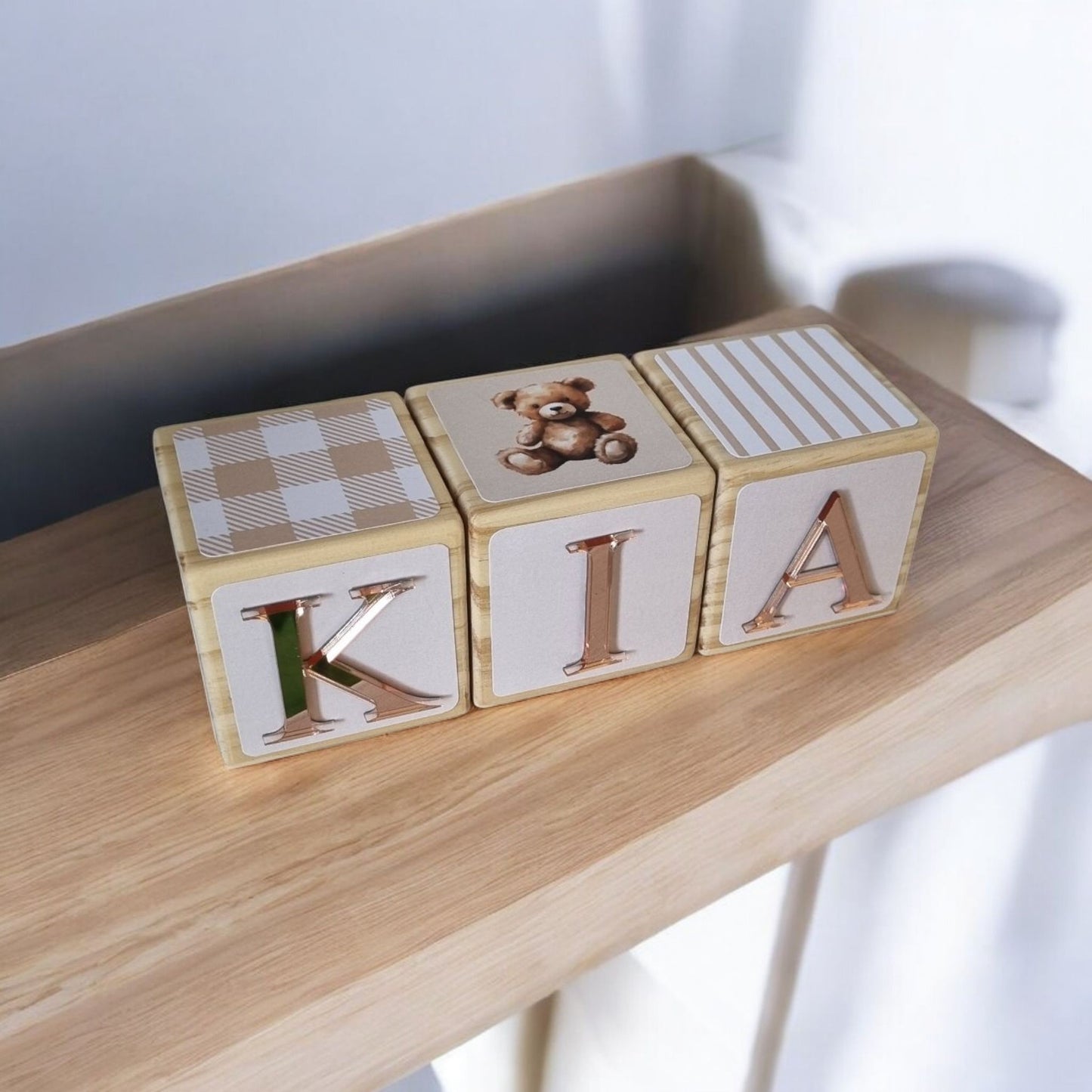 NAME BLOCKS - BEAR & BEIGE