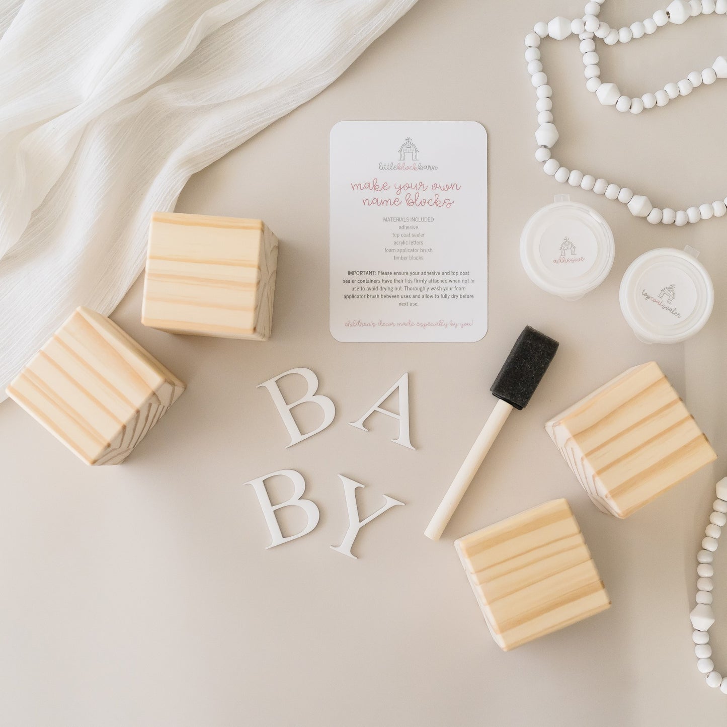 DIY CRAFT KIT - NAME BLOCKS (11 letter name)