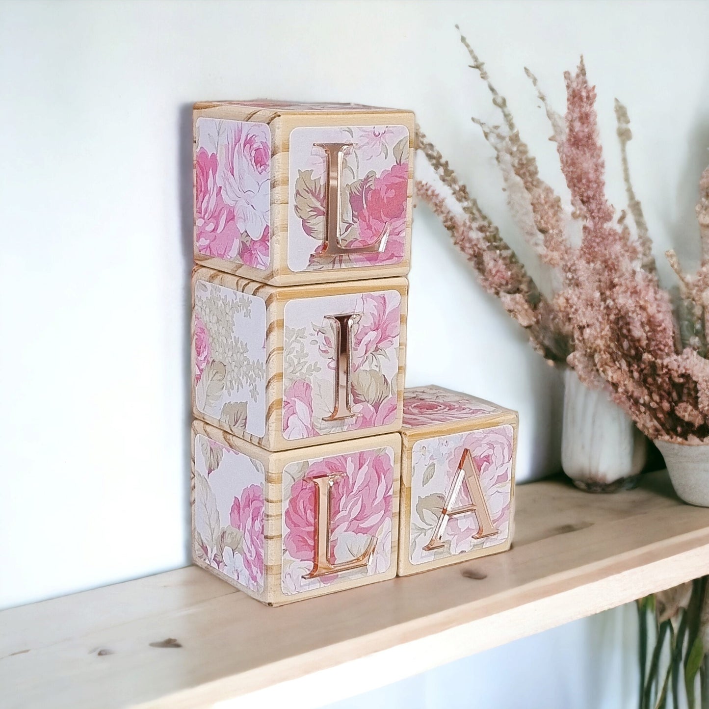 NAME BLOCKS - VINTAGE ROSES