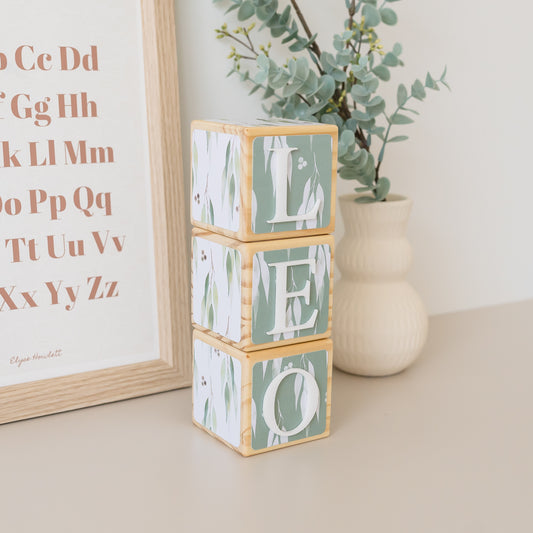 NAME BLOCKS - GUM LEAVES