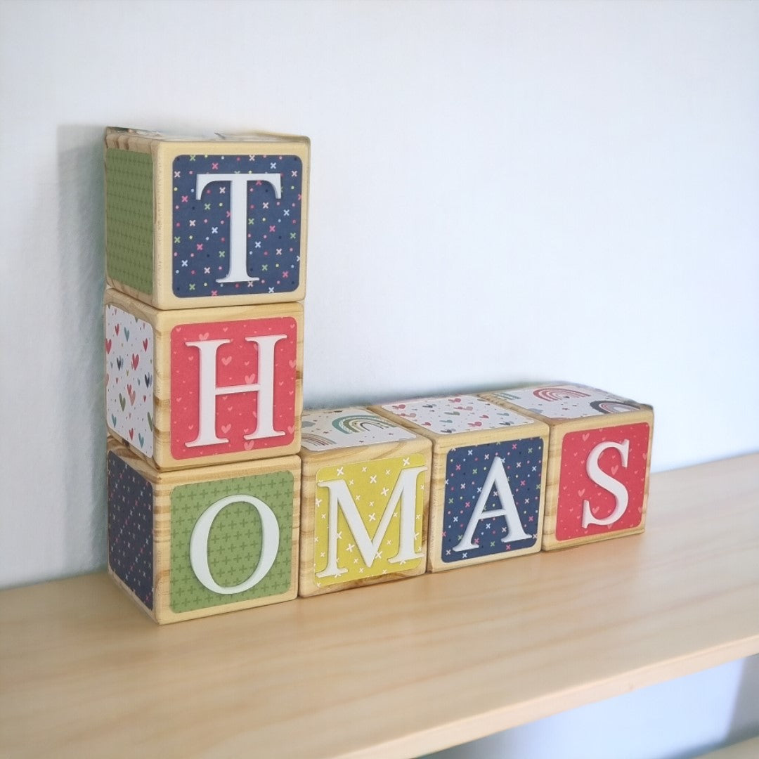 NAME BLOCKS - HEARTS & RAINBOWS
