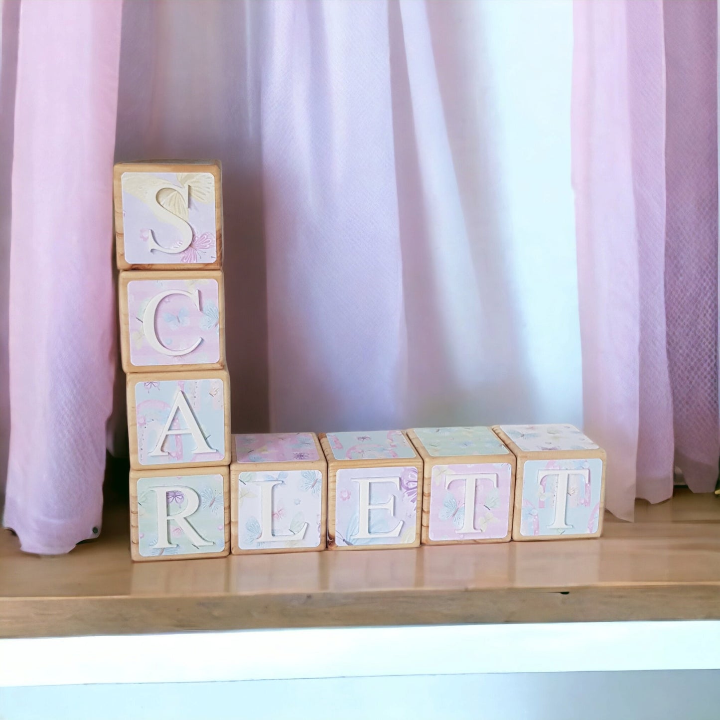 NAME BLOCKS - PASTEL BUTTERFLIES