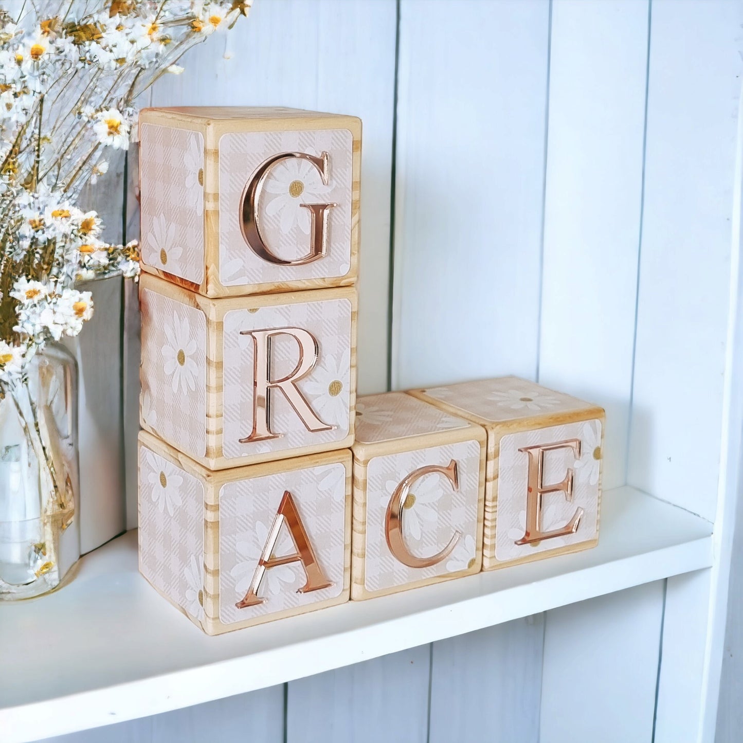 NAME BLOCKS - DAISIES