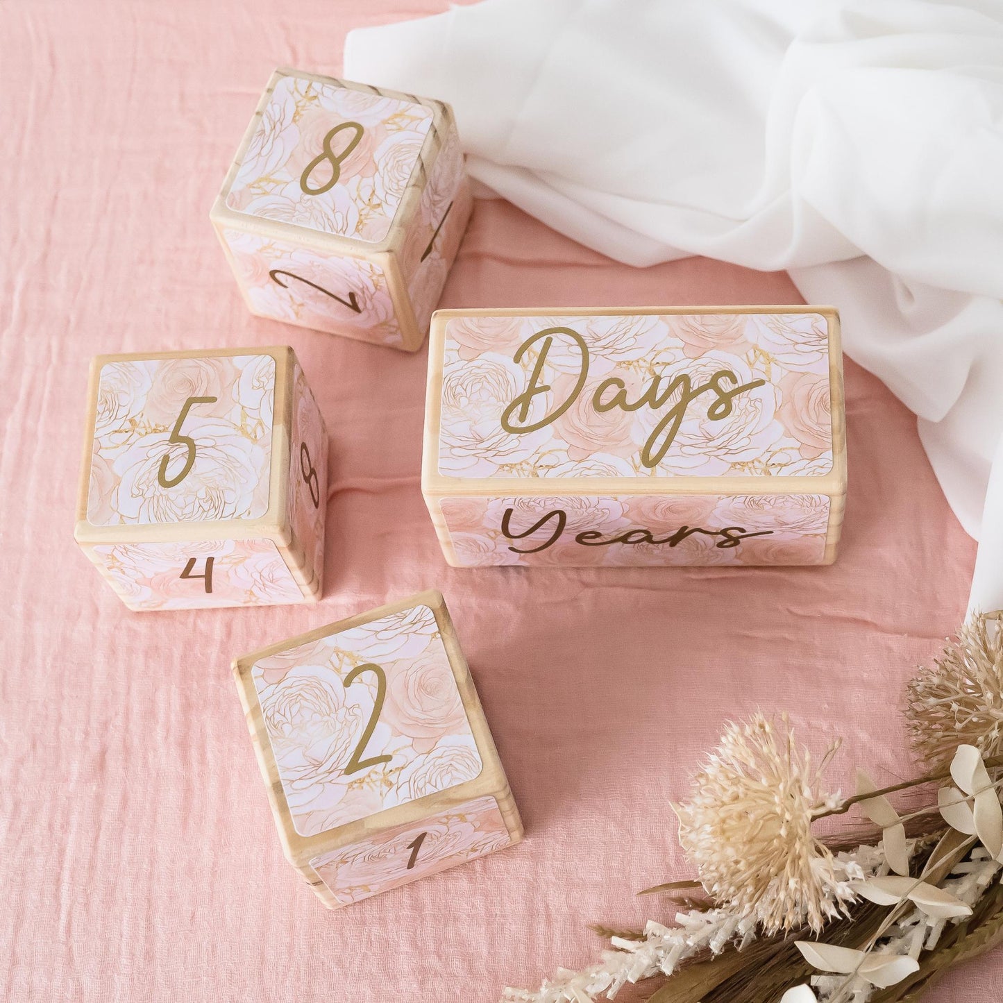 MILESTONE BLOCKS - SHIMMER ROSES