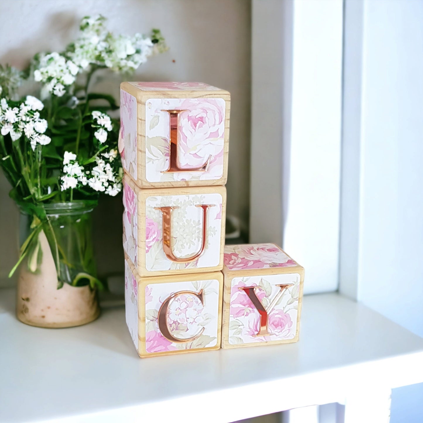 NAME BLOCKS - VINTAGE ROSES