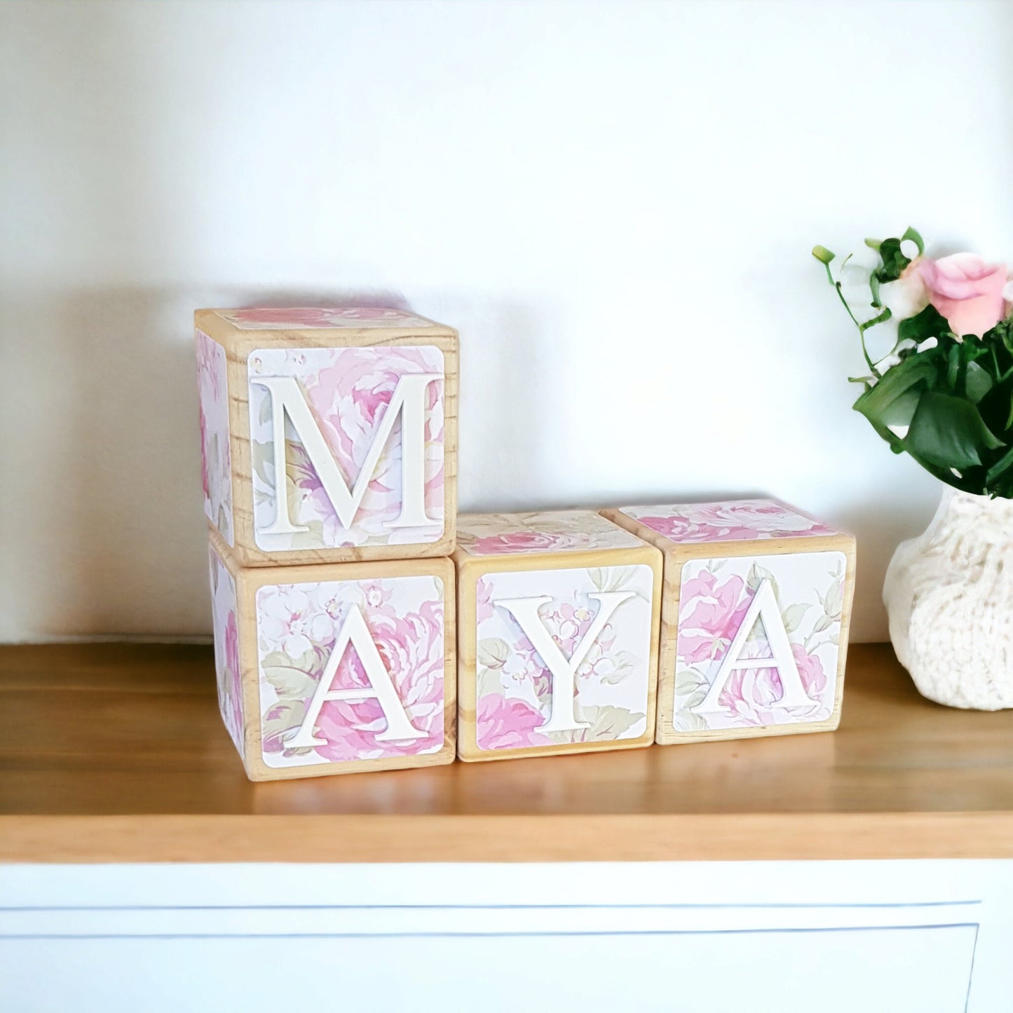 NAME BLOCKS - VINTAGE ROSES