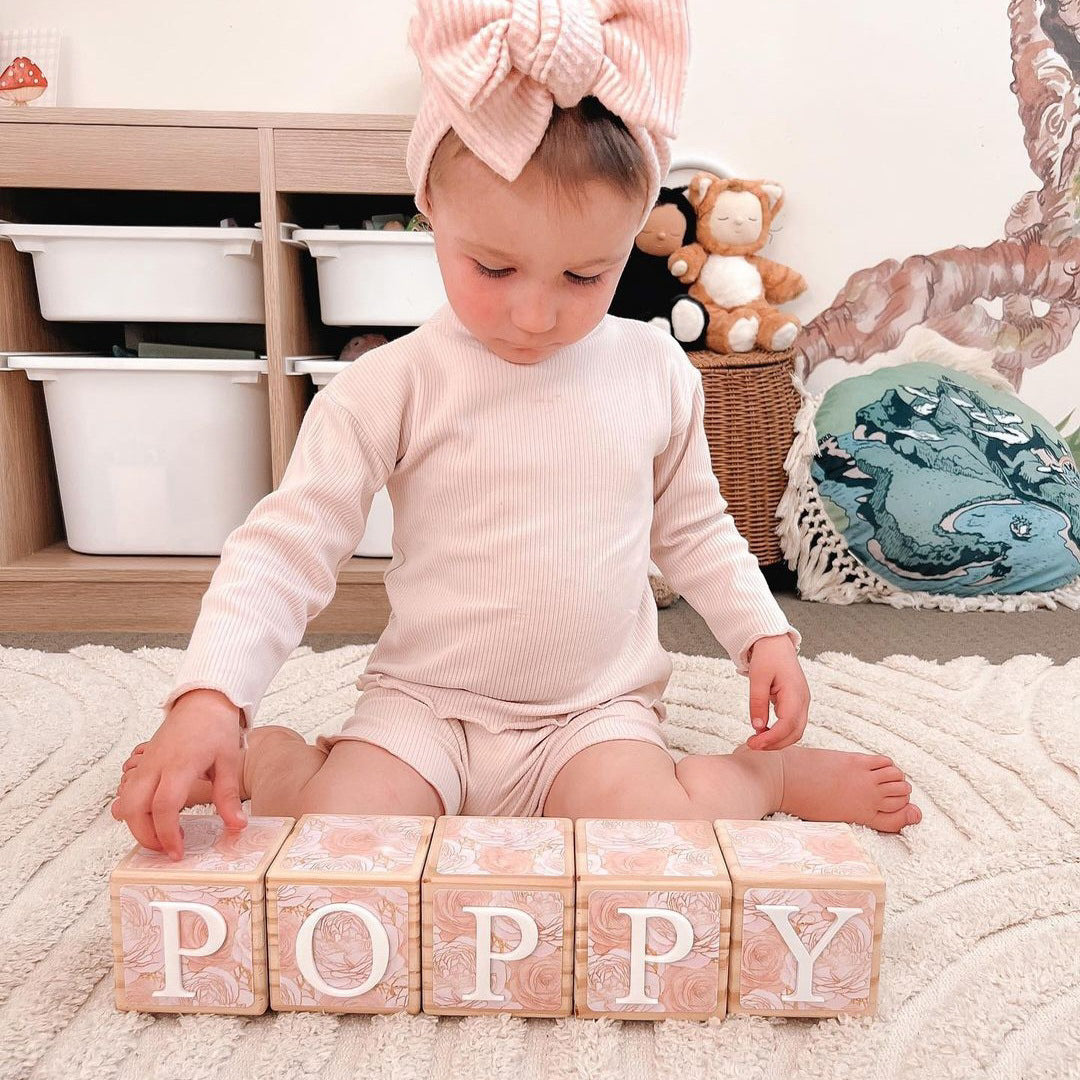 NAME BLOCKS - SHIMMER ROSES