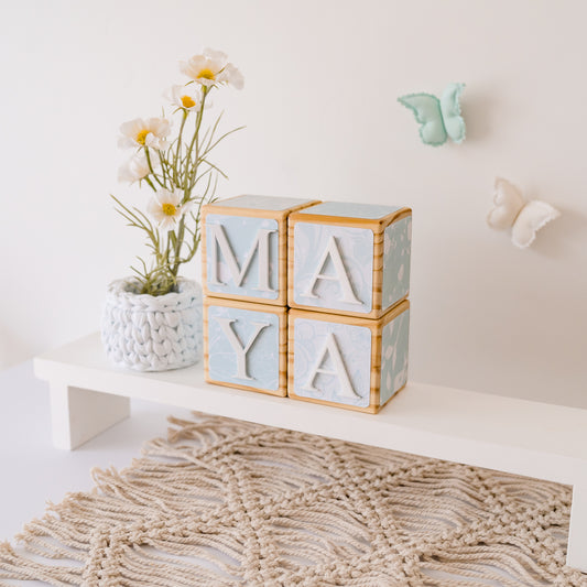 NAME BLOCKS - BIRDS & BLOOMS