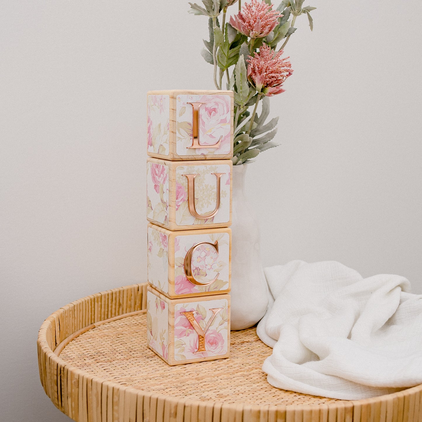 NAME BLOCKS - VINTAGE ROSES