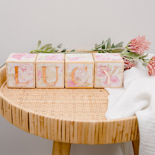 NAME BLOCKS - VINTAGE ROSES