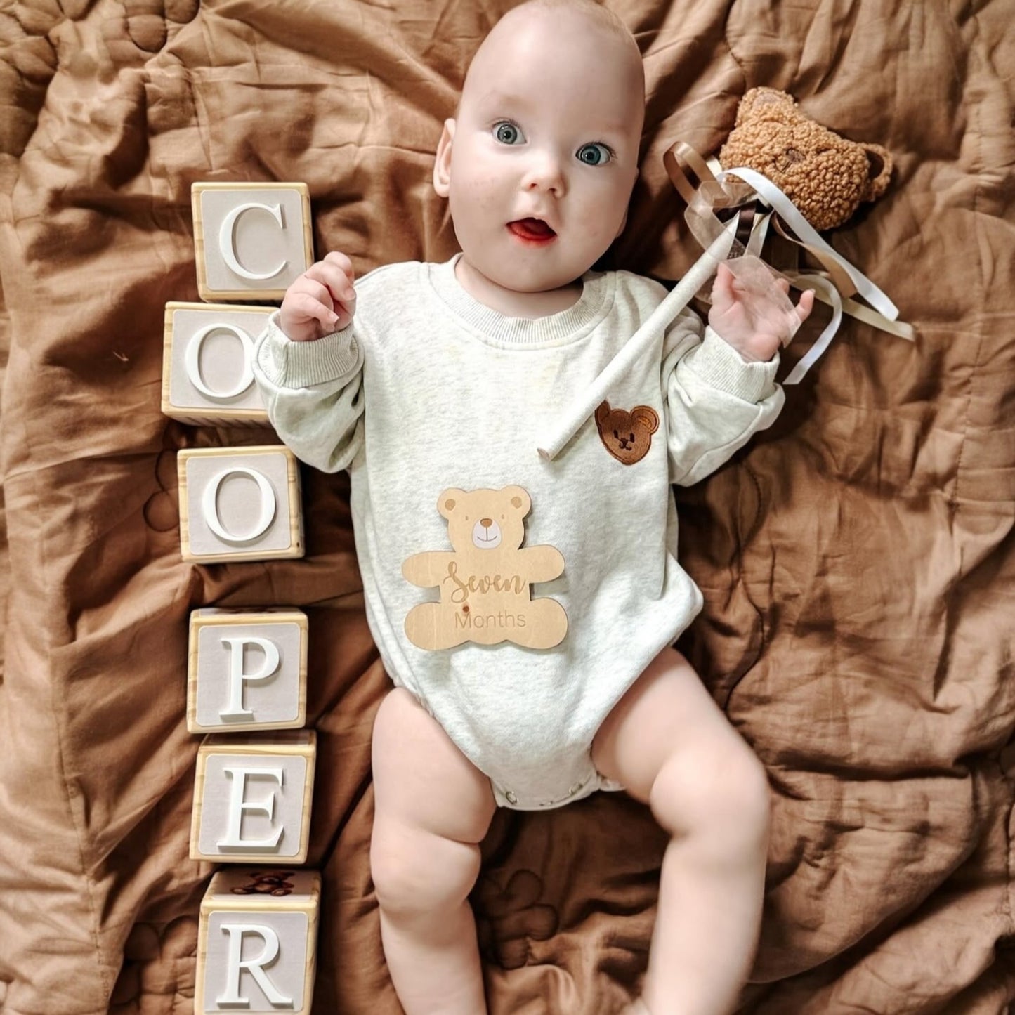 NAME BLOCKS - BEAR & BEIGE