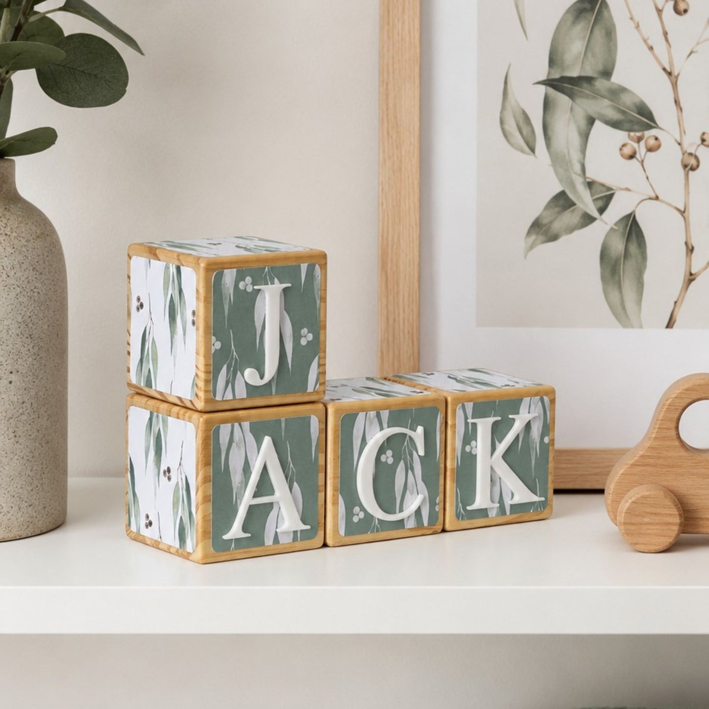 NAME BLOCKS - GUM LEAVES