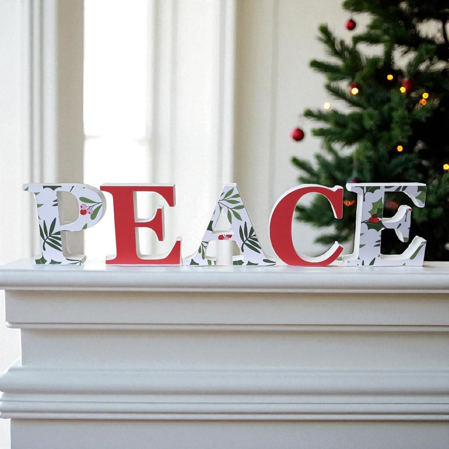 10cm FREESTANDING CHRISTMAS LETTERS - PEACE
