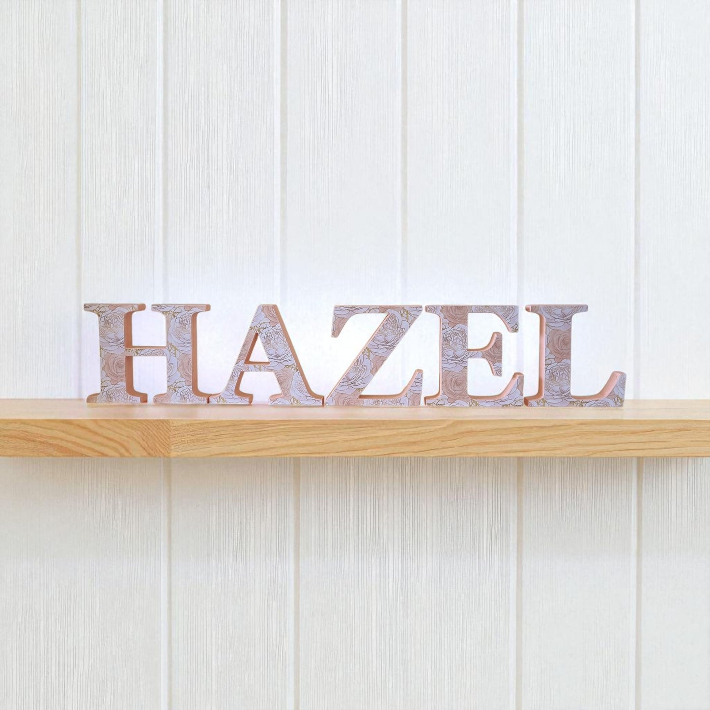 10cm FREESTANDING LETTERS - SHIMMER ROSES