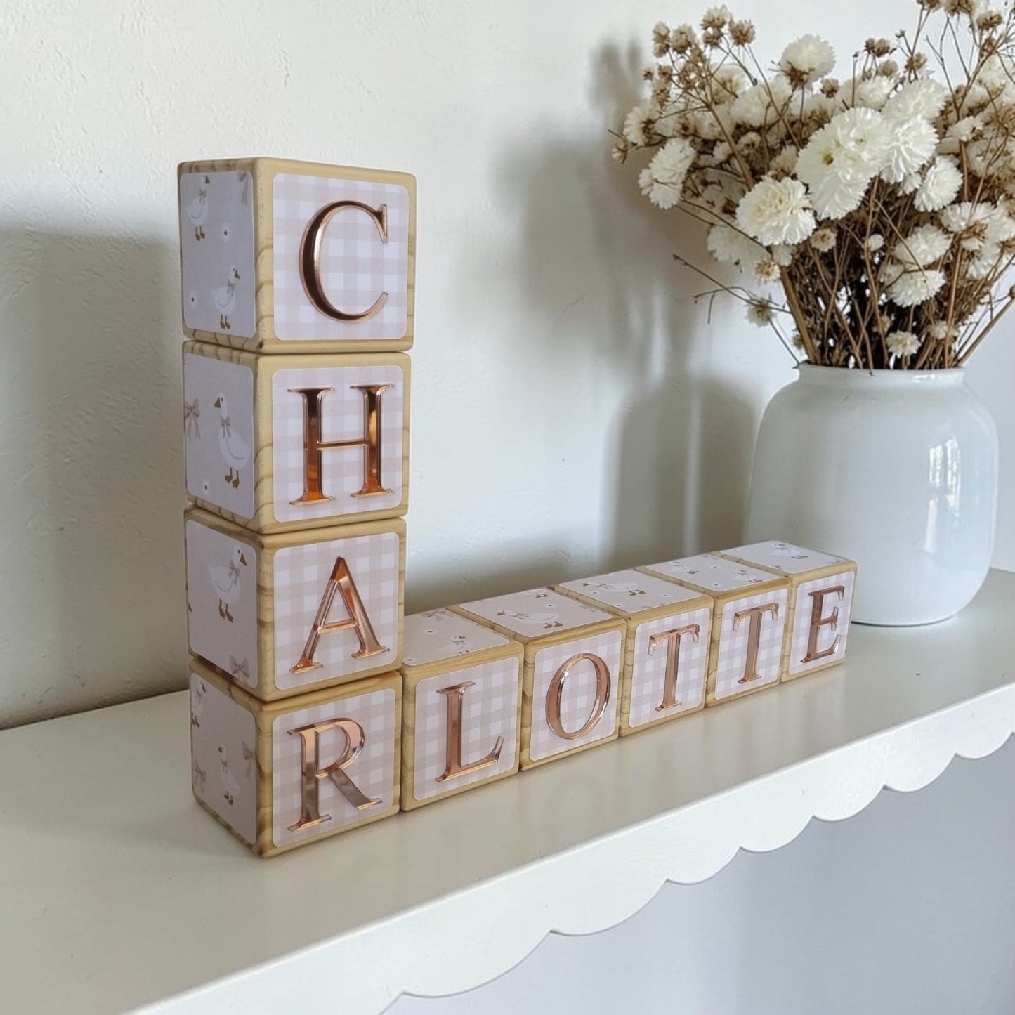 NAME BLOCKS - LITTLE GOOSE (PALE BLUSH)