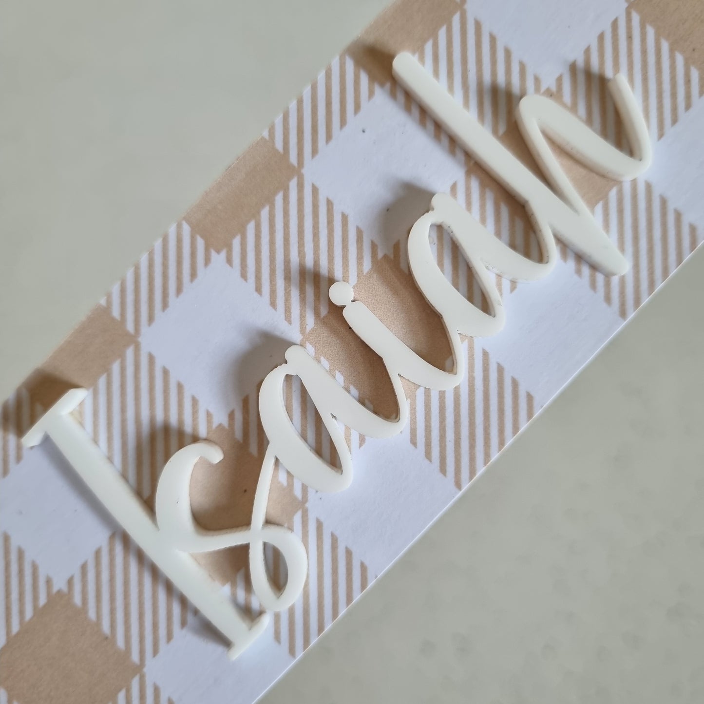 20cm FREESTANDING LETTER - DARK GINGHAM