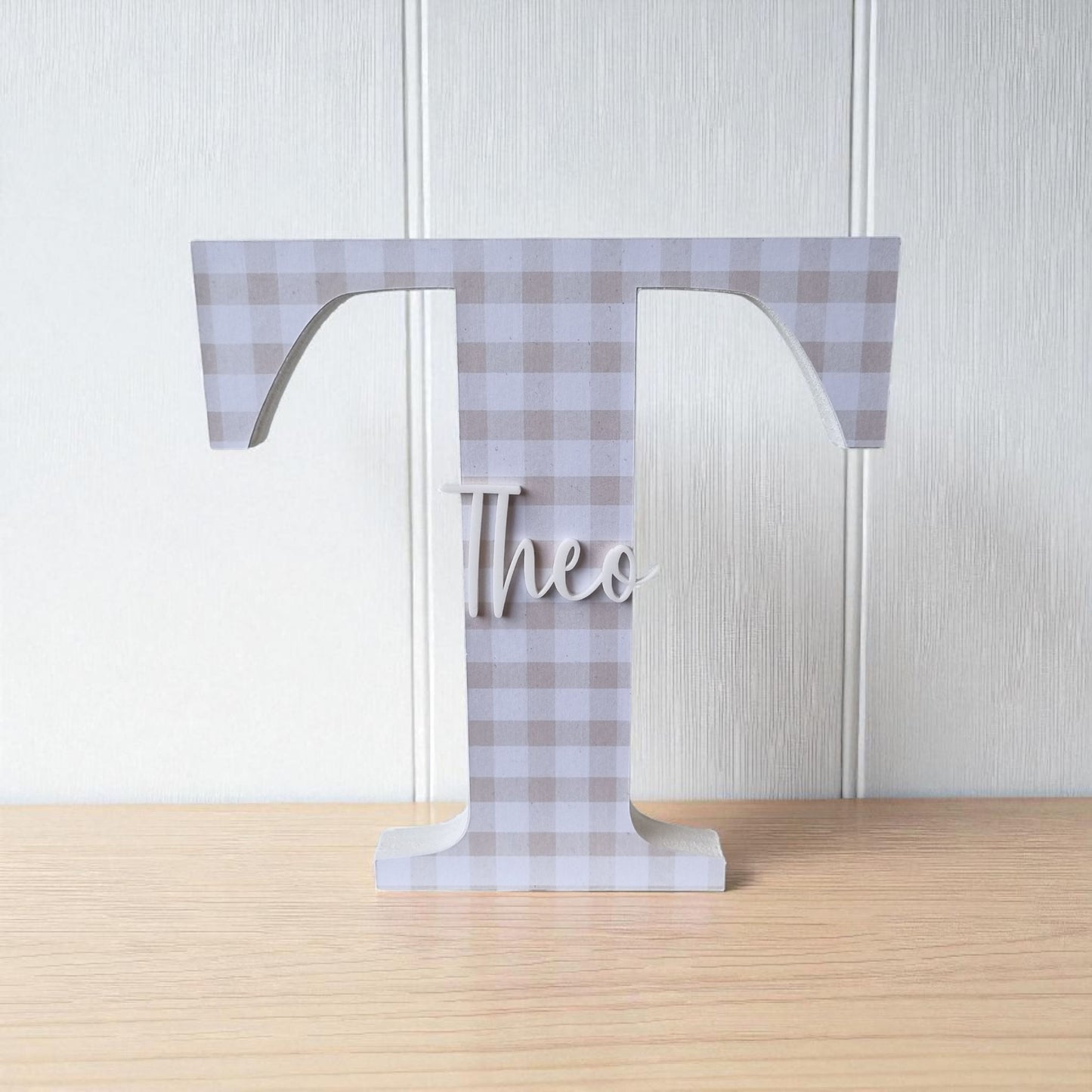20cm FREESTANDING LETTER - GINGHAM LANE