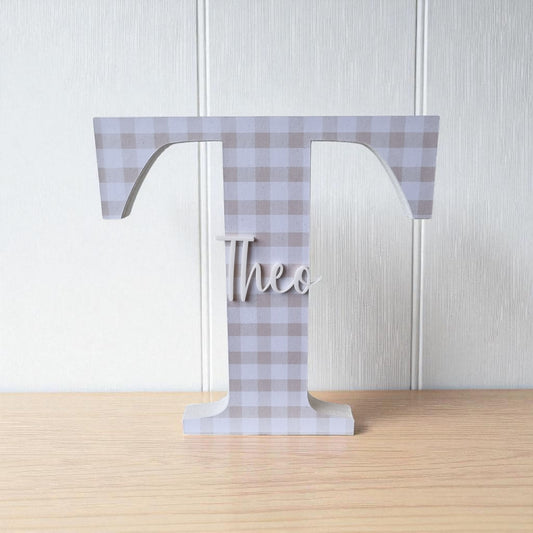 20cm FREESTANDING LETTER - GINGHAM LANE
