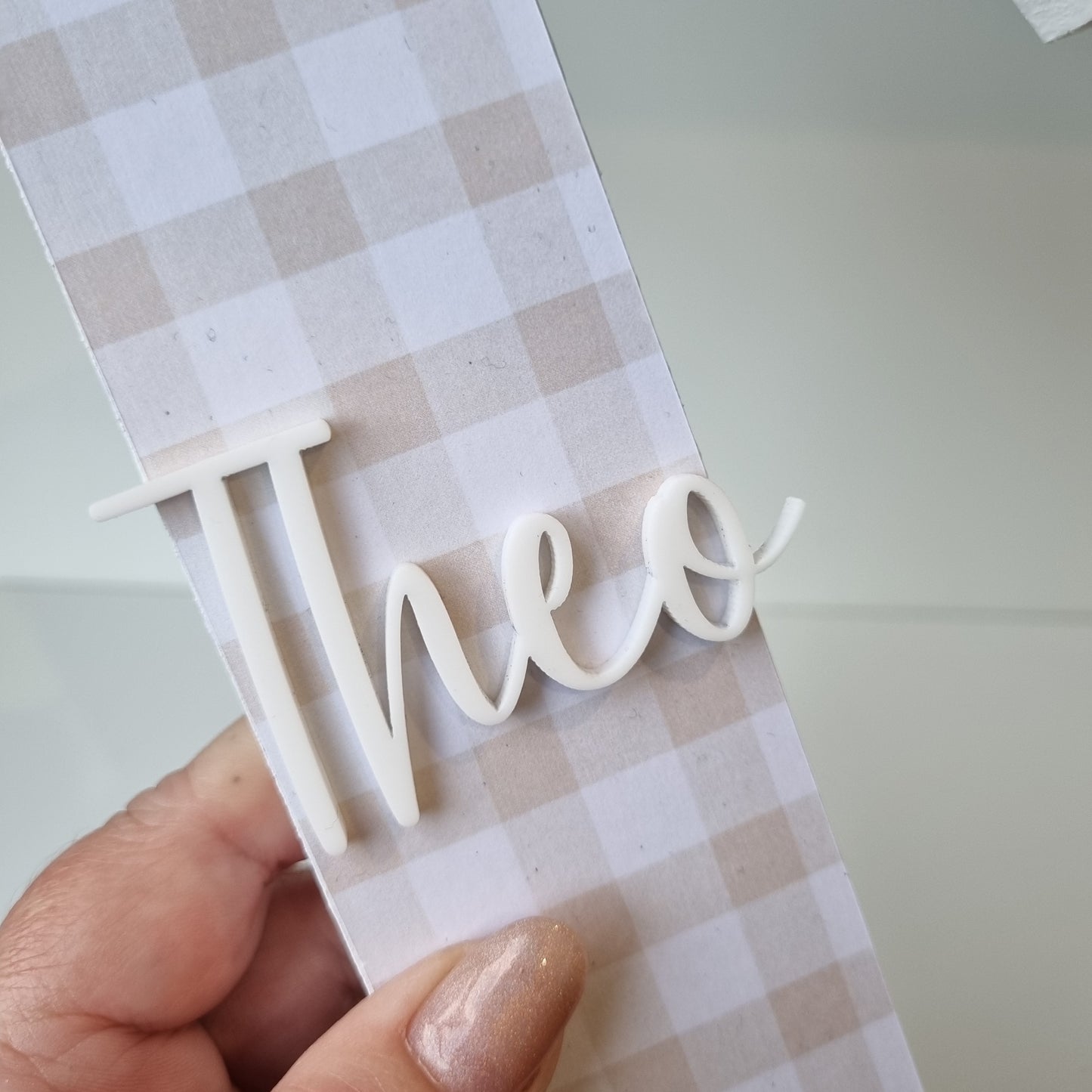 20cm FREESTANDING LETTER - GINGHAM LANE