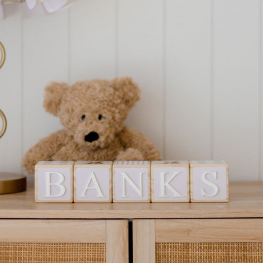 NAME BLOCKS - BEAR & BEIGE