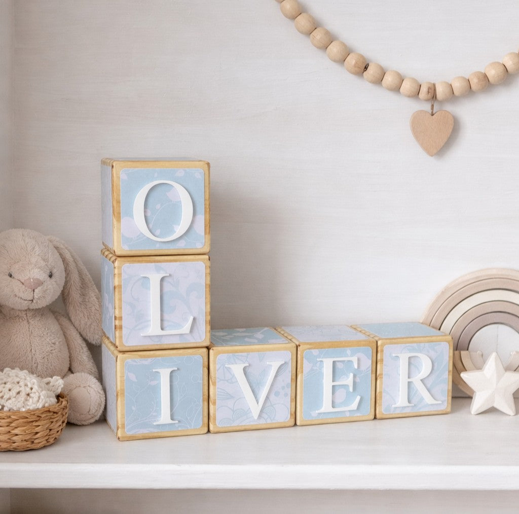 NAME BLOCKS - BIRDS & BLOOMS
