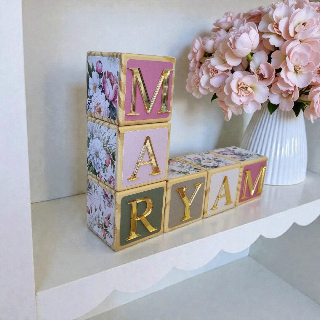 NAME BLOCKS - BLUSHING BLOOMS