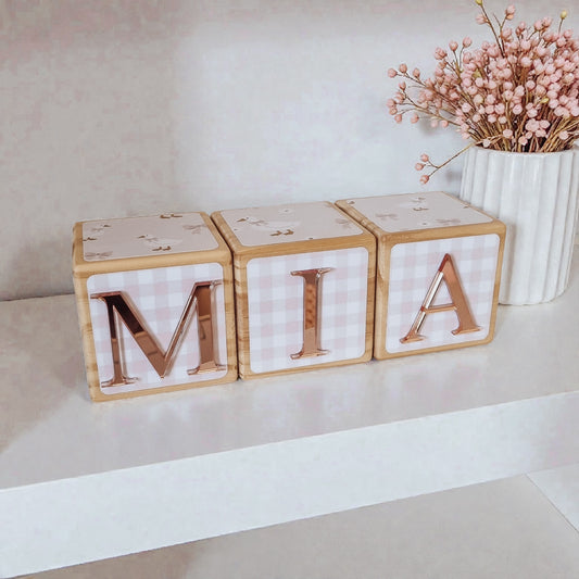 NAME BLOCKS - LITTLE GOOSE (PALE BLUSH)