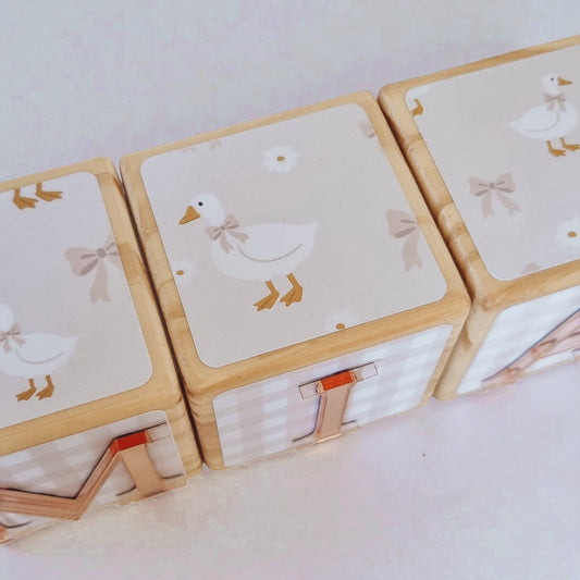 NAME BLOCKS - LITTLE GOOSE (PALE BLUSH)