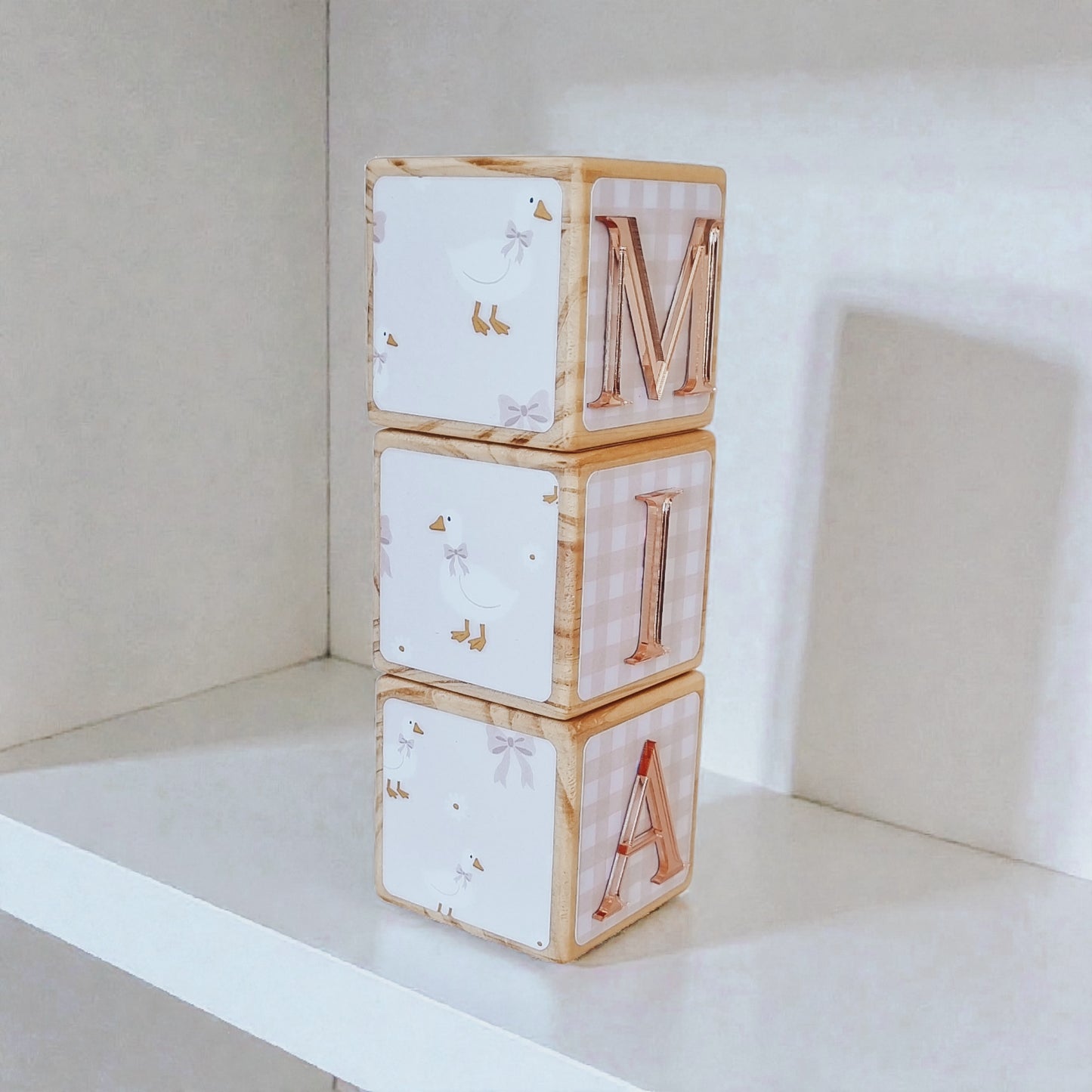 NAME BLOCKS - LITTLE GOOSE (PALE BLUSH)