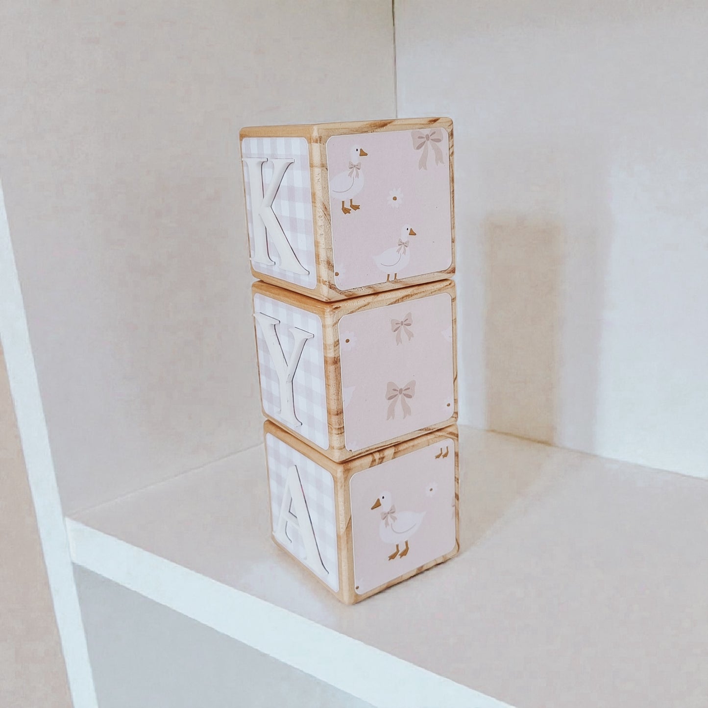 NAME BLOCKS - LITTLE GOOSE (PALE BLUSH)