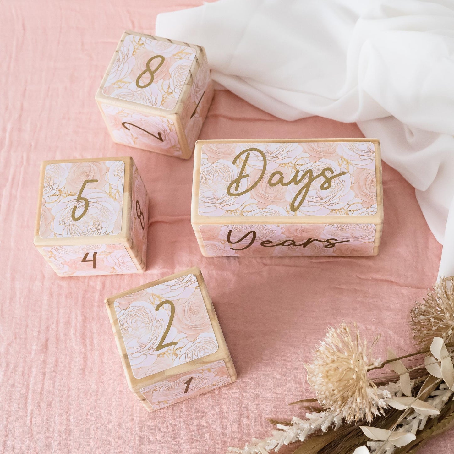 MILESTONE BLOCKS - SHIMMER ROSES