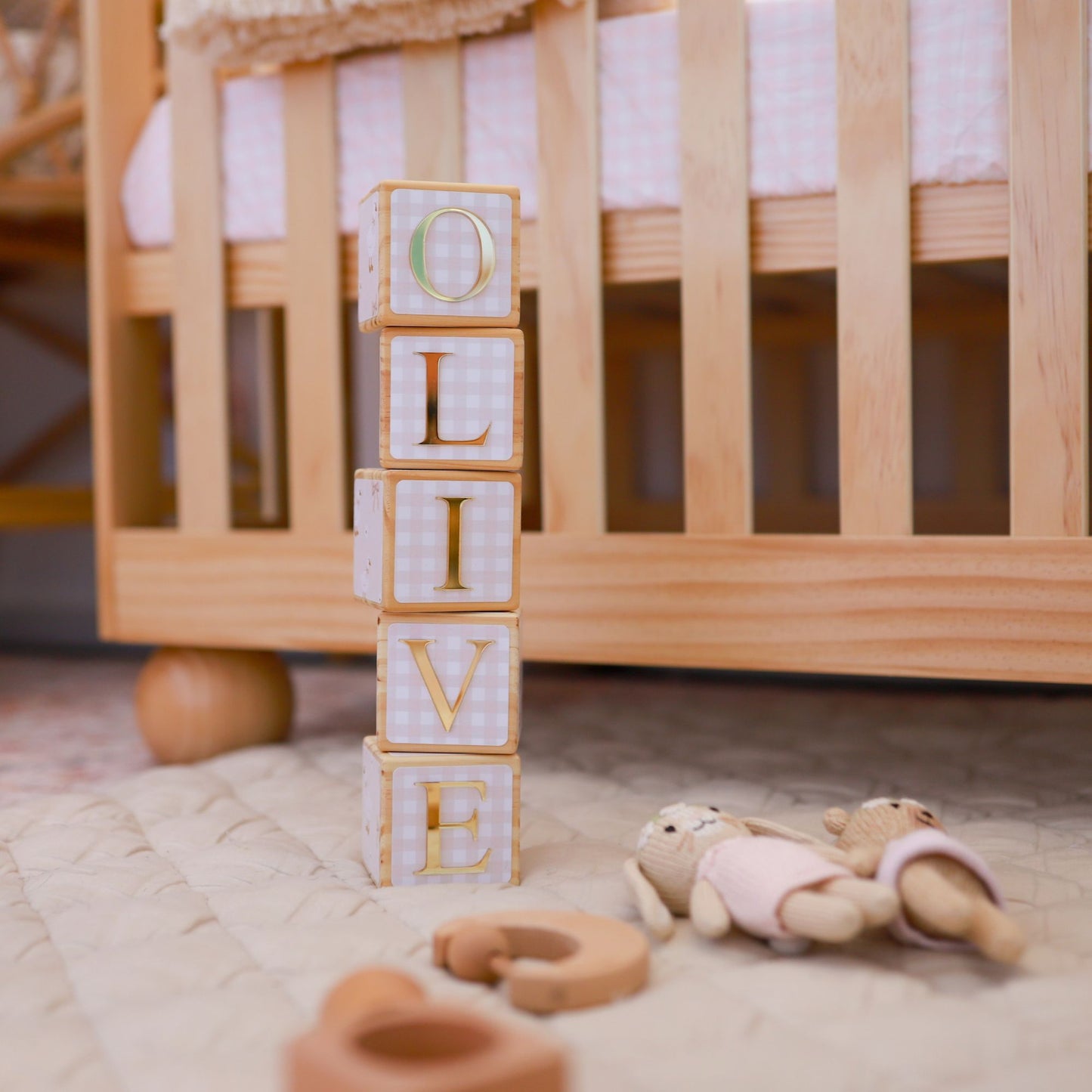 NAME BLOCKS - LITTLE GOOSE (PALE BLUSH)