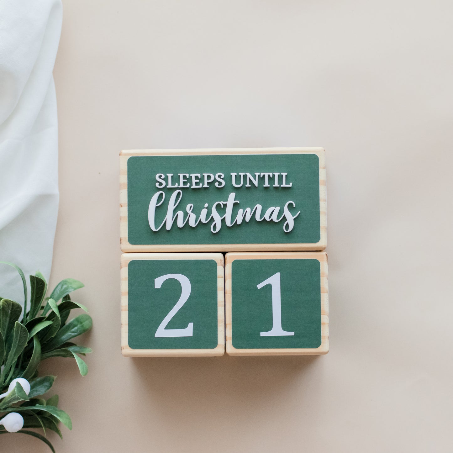 SLEEPS UNTIL CHRISTMAS COUNTDOWN SET (HOLLY)