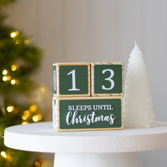 SLEEPS UNTIL CHRISTMAS COUNTDOWN SET (HOLLY)