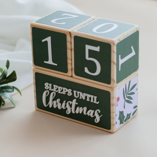 SLEEPS UNTIL CHRISTMAS COUNTDOWN SET (HOLLY)