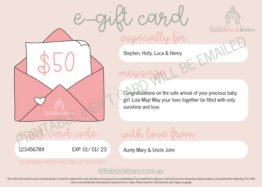 $50 e-GIFT CARD