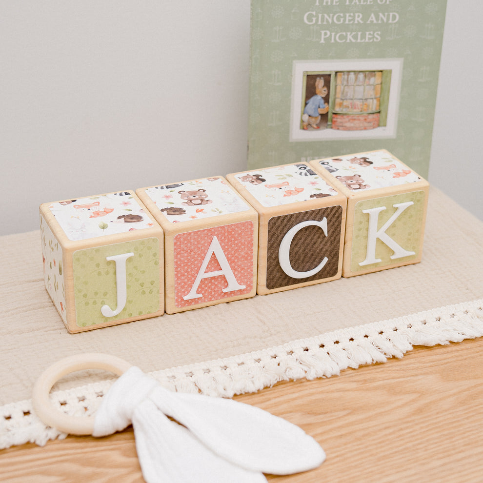 WOODLAND FRIENDS - Personalised Wooden Name Blocks - Little Block Barn